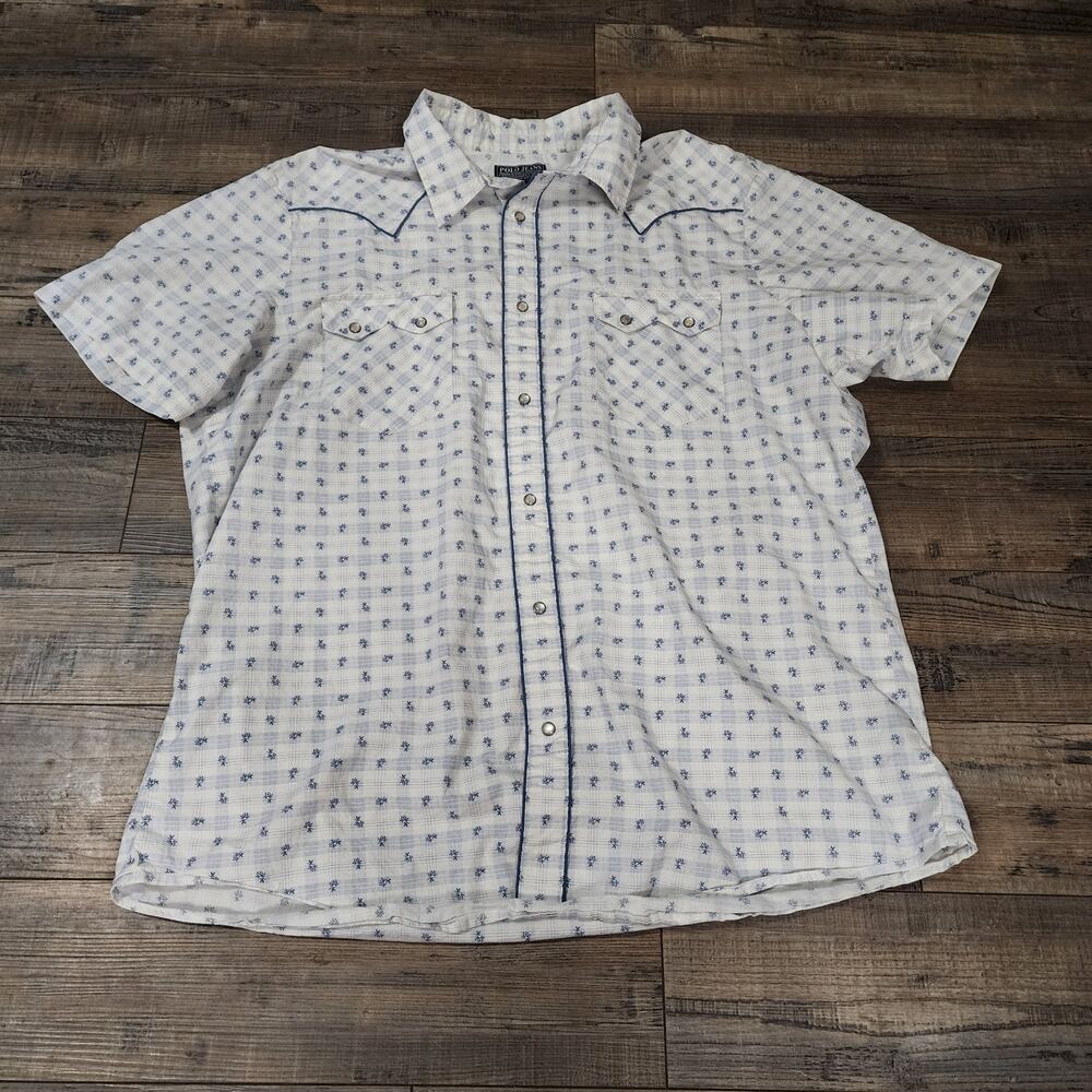 Polo jeans pearl snap short sleeve shirt Western size 2XL 2621